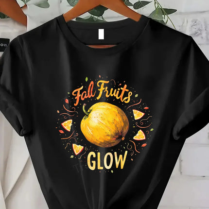 Comfortable Printed Women's T-shirt Thanksgiving Autumn Leaves T-shirt Women's Fall Seasonal Graphic T-shirt