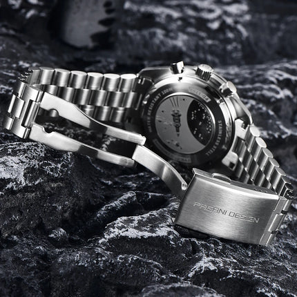 Nuovo Orologio da Uomo PAGANI DESIGN Gold Moon 2026, Cronografo Sportivo al Quarzo VK63, con Vetro Zaffiro AR, Impermeabile, Luminoso, in Acciaio Inossidabile, Lunetta in Ceramica, Regalo