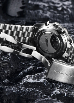 Nuovo Orologio da Uomo PAGANI DESIGN Moon 2026, Orologio al Quarzo di Lusso Dorato per Uomo, Cronografo Sportivo Impermeabile Luminoso con Vetro Zaffiro AR, Lunetta in Ceramica, Acciaio Inossidabile, Regalo per Uomo