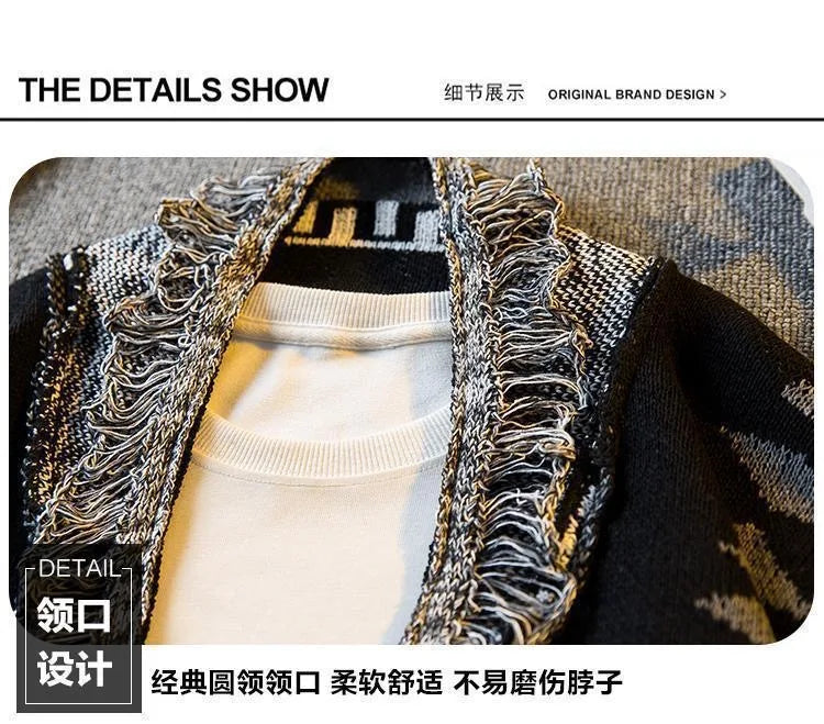 Autumn/winter New Fashion Thicken Warm Knitted Sweater Men's Casual Loose Sports Retro Plus Size High Quality Cardigan Sweater