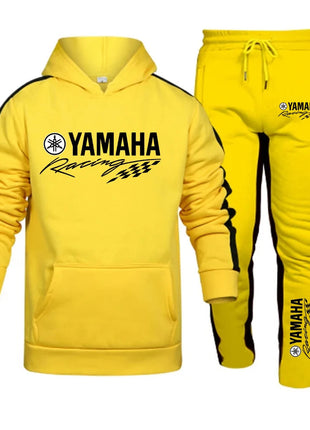 New trendy and fashionable men's Yamaha logo sports suit hooded sweatshirt sports pants high-quality men's daily casual sports j PlatiNum