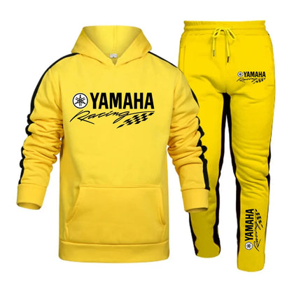 New trendy and fashionable men's Yamaha logo sports suit hooded sweatshirt sports pants high-quality men's daily casual sports j PlatiNum