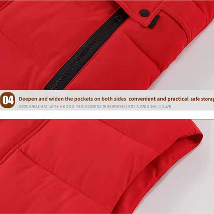 Winter High-density T400 Small-interval Warm Cotton-padded Vest Double Front Flap with Snap Buttons and Zippers