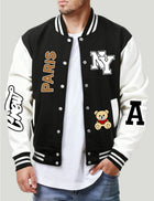 New York Paris Are Both Dream Cities Print Man Jacket Loose Hip Hop Baseball Jersey Fleece Button Coats Autumn Casual Clothes