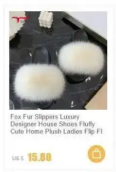 Real Raccoon Fur Slippers for Women 2023 Summer Fluffy Indoor Home Fuzzy Flat Slides Outdoor Fashion Beach Sandals Flip Flops