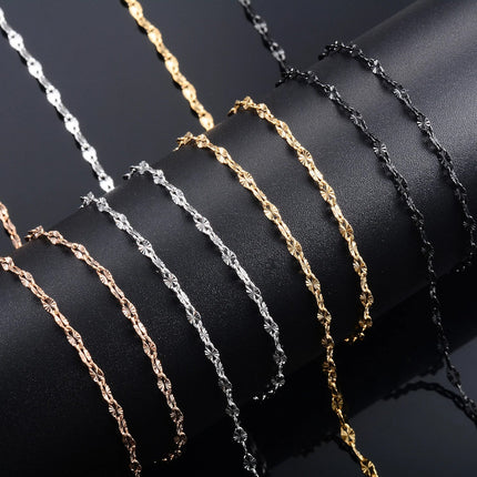 Yadreva Catena con labbra in rilievo Collana sottile in acciaio inossidabile da 2,5 mm Accessori per gioielli impermeabili con maglie fatte a mano PlatiNum