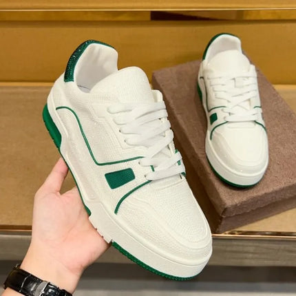 Men Diamonds Crystal Patchwork Suede Genuine Leather Shoes Lace Up Round Toe Thick Bottom Casual Shoes Height Increase Platform
