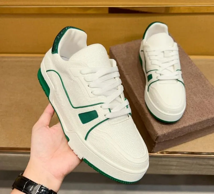 Men Diamonds Crystal Patchwork Suede Genuine Leather Shoes Lace Up Round Toe Thick Bottom Casual Shoes Height Increase Platform
