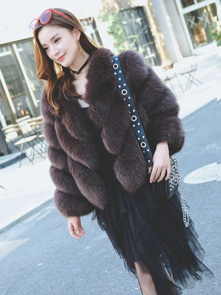 ZADORIN NEW Streetwear Furry Faux Fur Coat Woman Clothing Elegant Long Sleeve Winter Coats Woman Jackets Fourrure Abrigo Mujer