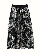 New 100% Pure Cashmere Half Skirt Women's Autumn Winter Mid-calf Knitted Full Skirt A-line High Waist Dress Retro Chinese Style PlatiNum
