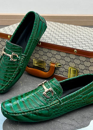 Scarpe Casual da uomo in pelle verniciata di alta qualità scarpe da guida di marca mocassini con motivo a coccodrillo maschile per scarpe basse mocassino da uomo