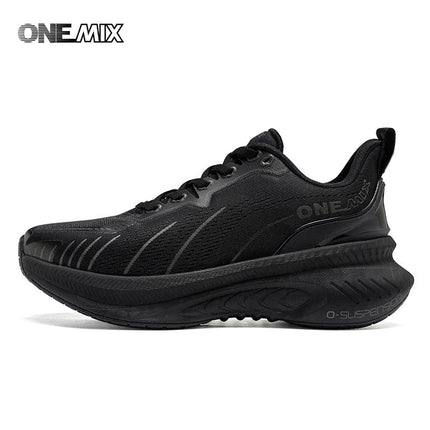 ONEMIX Black Men Basic Racing Road Running Shoes Summer Mesh traspirante scarpe sportive cuscino Durable Outdoor Sneakers Plus Size PlatiNum