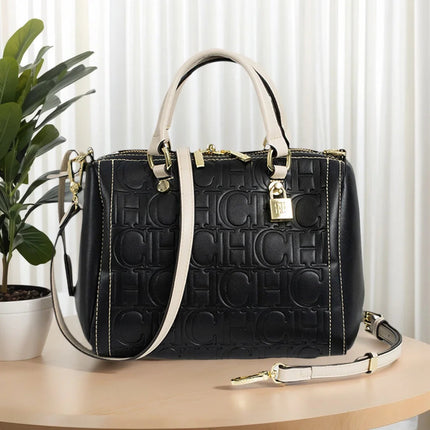 CH Autumn/Winter Christmas Fashion PU Material Lock Lock Design Women's Crossbody Bag 2025 Designer New Handbag Trendy Brand PlatiNum