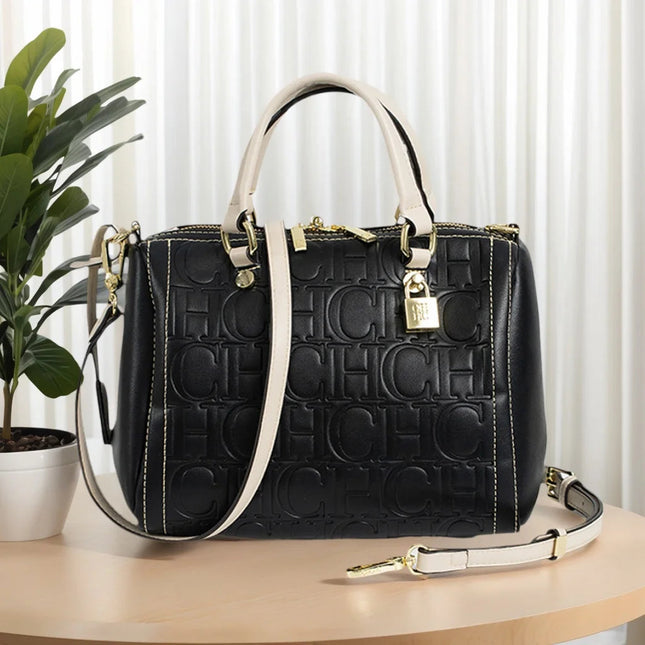 CH Autumn/Winter Christmas Fashion PU Material Lock Lock Design Women's Crossbody Bag 2025 Designer New Handbag Trendy Brand PlatiNum