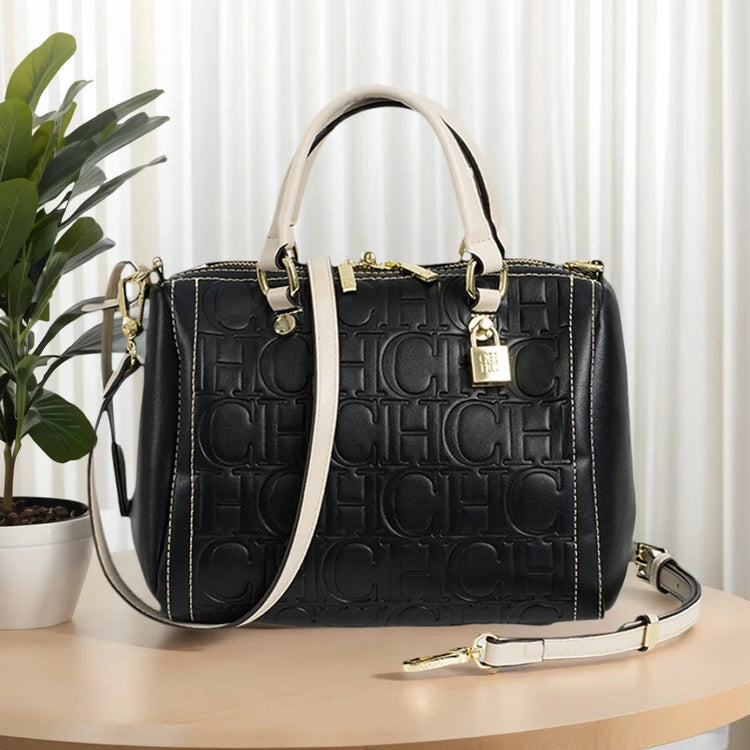 CH Autumn/Winter Christmas Fashion PU Material Lock Lock Design Women's Crossbody Bag 2025 Designer New Handbag Trendy Brand PlatiNum