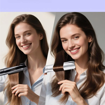 TINSOL New 2-in-1 Curling Iron & Straightener Multi-Function Hair Styling Tool Dual-Purpose Curling and Straightening Iron