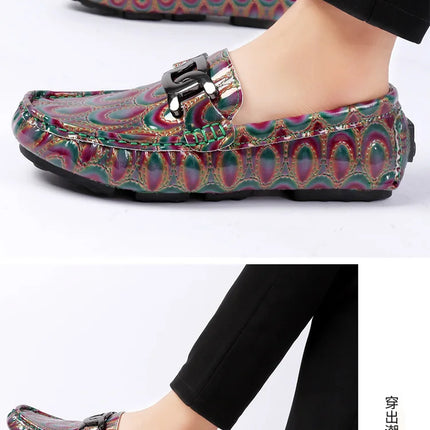 Mocassini da Uomo con Motivi Testurizzati, Calzature Casual Slip-On per Uso Quotidiano, Calzature Resistenti all'Usura e Robuste per Uomo