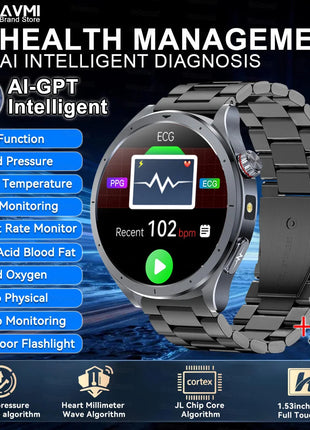 Nuovo Smartwatch 2026 per Analisi del Grasso Corporeo, ECG+PPG, Acido Urico, Pressione Sanguigna, Ossigeno nel Sangue, Orologio con Chiamate per Uomini e Donne platinumshop