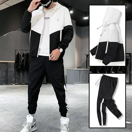 M-6XL-New-Men's-Sportswear-Set-from-Japan-South-Korea-Autumn-Casual-Wear-Men's-Hooded-Jacket-Leg-Tied-Pants-Trendy-Casual-Suit