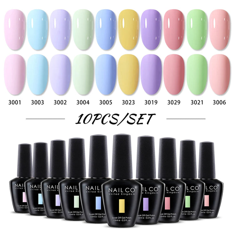 NAILCO 15ml Green Blue Series UV Nail Gel Polish Blue Colors UV&LED Gel Varnish Red Soak Off Semi Permanent LED Nail Gel Varnish