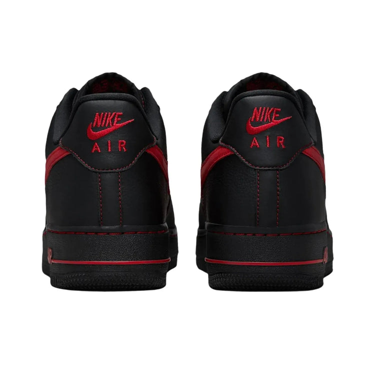 Nike Air Force 1 Breathable Low top Skateboard Shoes Men's Black Red HQ2037-005