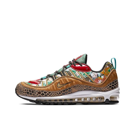 Scarpe da corsa Nike Air Max 98 unisex a profilo basso rosso/verde/marrone