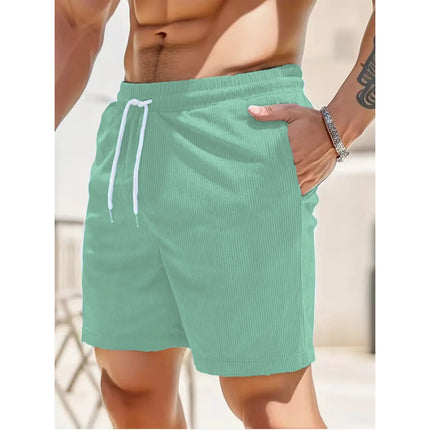 Pantaloncini da uomo in velluto a coste estivi 2026, casual, leggeri, vestibilità ampia, pantaloncini da spiaggia e surf da uomo platinumshop