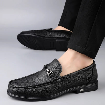 Mocassini in Vera Pelle per Uomo, Scarpe Casual Classiche per Lavoro e Pendolarismo, Slip-on Comodi per Passeggiate