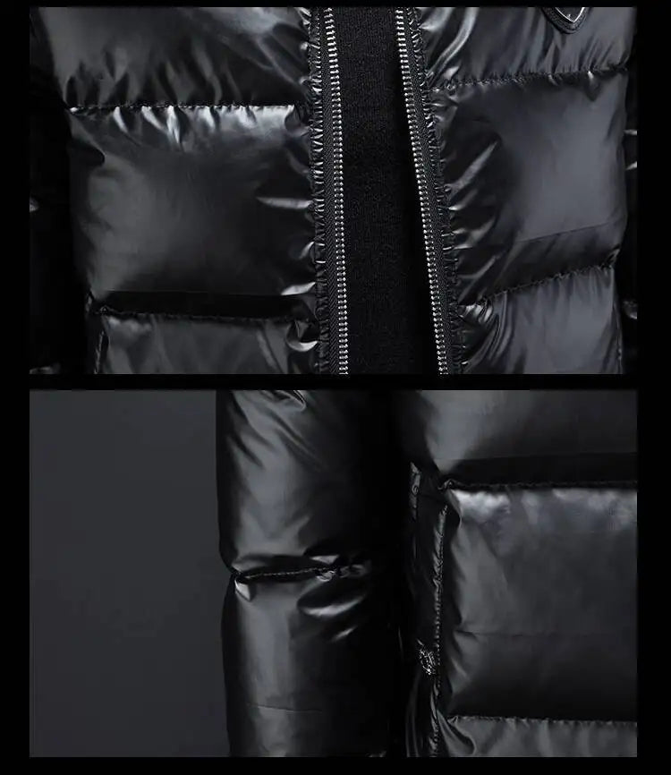Autumn Winter New Men's Trendy American Style High Street Down Jacket Elegant Casual Stand Collar Padded Coat Mens Clothing