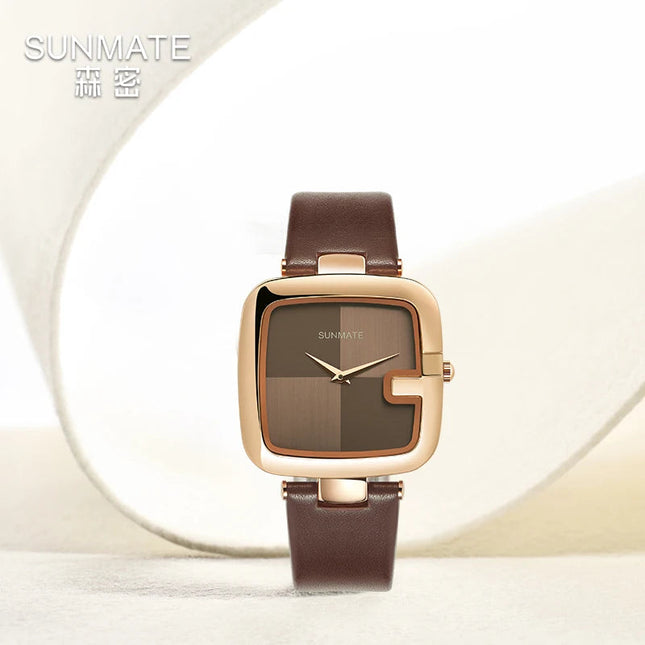 Elegante orologio da donna con movimento al quarzo in stile minimalista nordico ultrasottile con cinturino in vera pelle alla moda e confezione regalo platinumshop