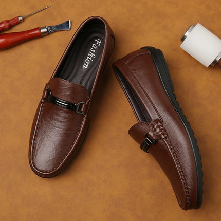 Eleganti Mocassini Estivi in Pelle per Uomo, Scarpe Casual alla Moda, Leggere e Antiscivolo, Slip-on, Scarpe da Passeggio Primaverili ed Estive