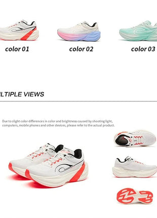 QIAODAN TG1.0 Women's 2026 Marathon Platform Racing Shock Running Shoes Long-distance Soft Rebound Sneakers QDB022253285 PlatiNum