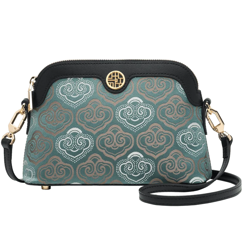 Limited Hot Chinese Style Cow Leather Women Messenger Bag Soft Skin Soft Embroidery Crossbody Bags Purses Royal Stylish #SC1600