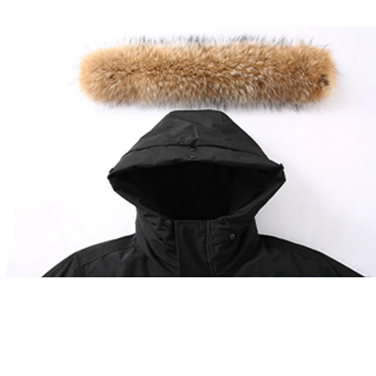 Winter -30 Degree Down Jacket Men Down Cotton Parkas Coat Mid-length Large Fur Collar Male Thicken Coat Snow Overcoat Parka