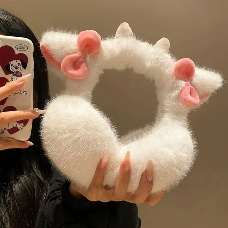 Soft Plush Ear Keep Warmer Winter Earmuffs for Women Cute Lamb Bowknot Fashion Outdoor Earflap Protection Ear-Muffs Ear Cover