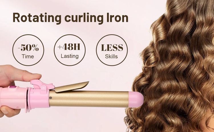 Automatic Curling Iron Hair Curler Electric Negative Ion Auto Rotating Curling Tool 1.1 Inches Barrel Suitable for All Hair Type