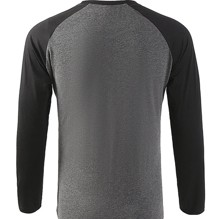 Men's T-shirts Long Sleeve O-neck Pactwork Casual Raglan Sleeves Color Matching for Men New Spring Autumn Tees Men Clothing Top PlatiNum