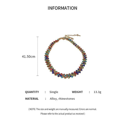 Luxury Shiny Full Rhinestone Choker Necklace for Women Personalized Geometric Crystal Necklaces Wedding Jewelry Party Gifts PlatiNum
