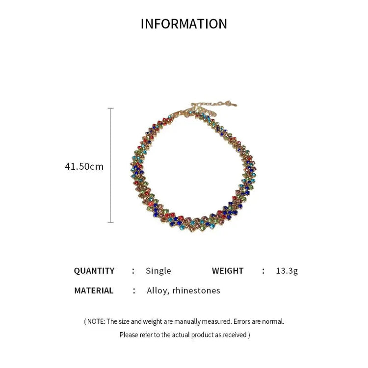 Luxury Shiny Full Rhinestone Choker Necklace for Women Personalized Geometric Crystal Necklaces Wedding Jewelry Party Gifts PlatiNum