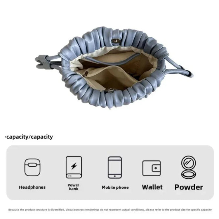 Summer Fashion New Crossbody Bag Women's PU Single Shoulder Mini Bag Luxury Versatile Pleated Casual Small Square Bag Handbags PlatiNum
