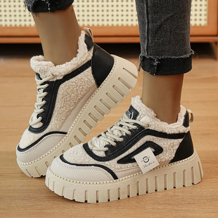 Women's Winter Short Boots 2026 New Style Warmth Sports Cotton Shoes Thickened Fleece Lined High-Top Snow Boots