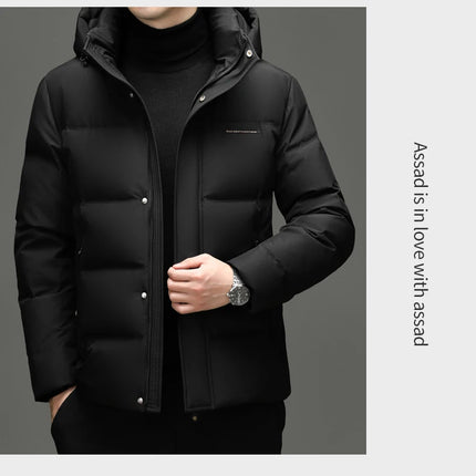 Real 85% Goose Down Jacket Men 2025 Winter Warm Puffer Coat Luxury Hood Thermal Outdoor Jacket Goose Down Parkas Zipper Clothes