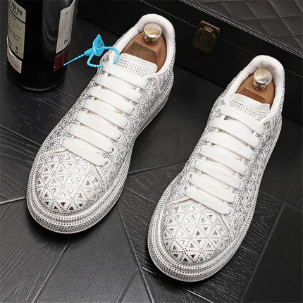 Luxury Royal Style Mens Wedding Dress Shoes Spring Handmade Embroidery Pattern Exotic Designer Loafers Fashion Casual sneaker