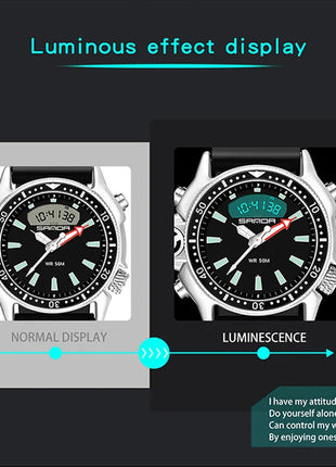 SANDA Sport orologio digitale al quarzo da uomo orologi subacquei creativi orologio da uomo con allarme impermeabile orologio con doppio Display Relogio Masculino platinumshop