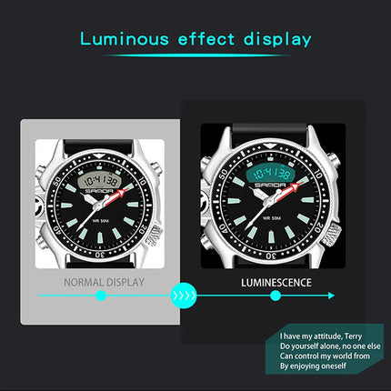 SANDA Sport orologio digitale al quarzo da uomo orologi subacquei creativi orologio da uomo con allarme impermeabile orologio con doppio Display Relogio Masculino platinumshop