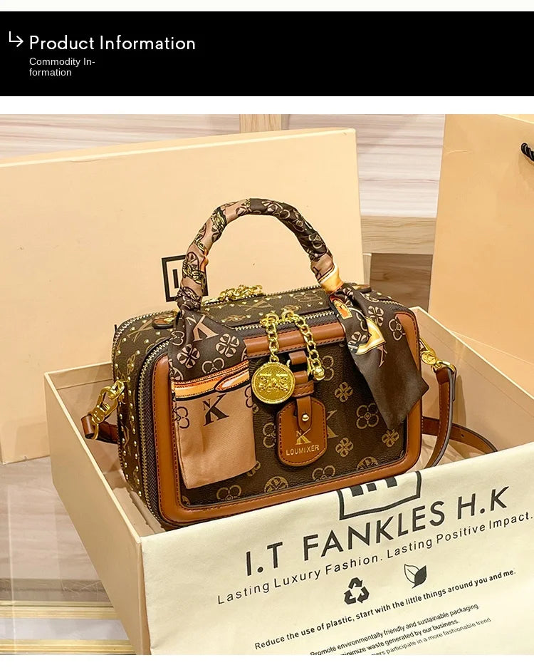 Brand Women's Bag 2025 New Style Light Luxury Western Style High Quality Handbag Designer Casual Versatile Crossbody Bag PlatiNum