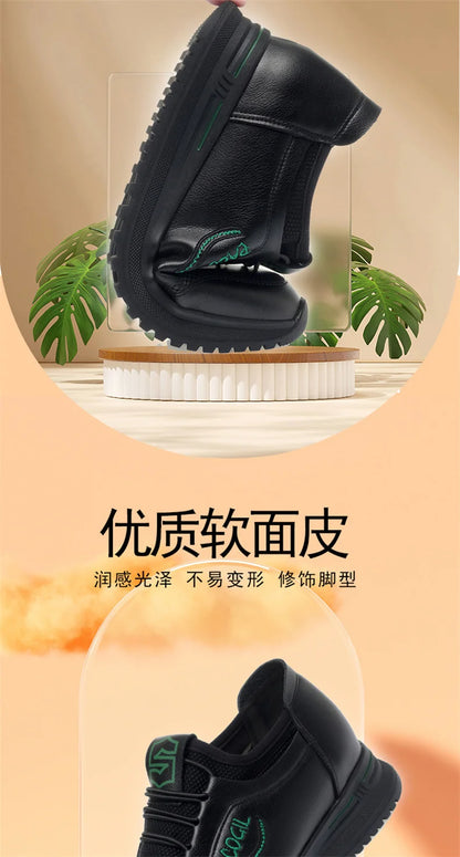 New Spring Fashion Versatile Non Slip Women's Comfort Breathable Sneakers Mother Soft Leather Soft Sole Causal Shoes