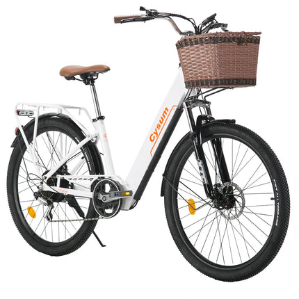 Bicicletta Elettrica Cysum Cityrun 26'', E-Bike 250W per Adulti, Uomini e Donne, Batteria Rimovibile 36V 10Ah, Velocità Massima 25km/h, Autonomia 70-90km, Bici per Pendolari Urbani e Suburbani