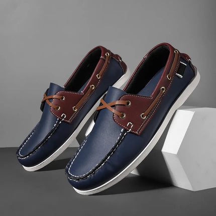 Scarpe mocassini da uomo alla moda con punta a grembiule, comode antiscivolo per passeggiate all'aperto, viaggi, primavera ed estate