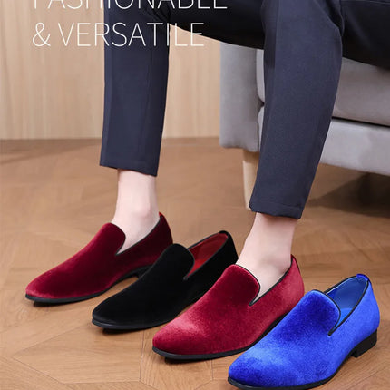Nuove Scarpe Eleganti da Uomo in Pelle Nera, Blu e Rossa, Mocassini da Guida, Scarpe Formali da Cerimonia e Matrimonio, Calzature da Cerimonia